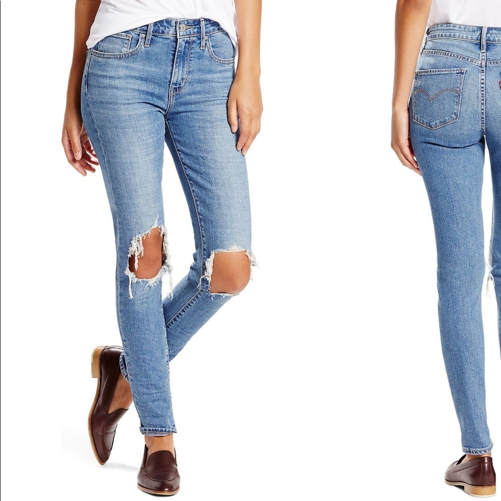 Levi’s 721 Ripped High Rise Skinny jeans